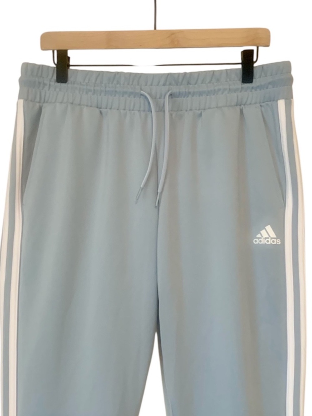 Adidas Women's Aeroready 3-Stripe Light Blue Joggers Sweatpants Large L - Picture 4 of 8